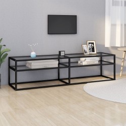 vidaXL Mueble para TV vidrio templado transparente 160x40x40,5 cm