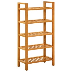 vidaXL Zapatero con 5 estantes madera maciza de roble 50x27x100 cm
