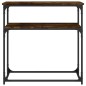 vidaXL Mesa consola madera de ingeniería roble ahumado 75x35,5x75 cm vidaXL Mesa consola madera de ingeniería roble ahumado 75x35,5x75 cm