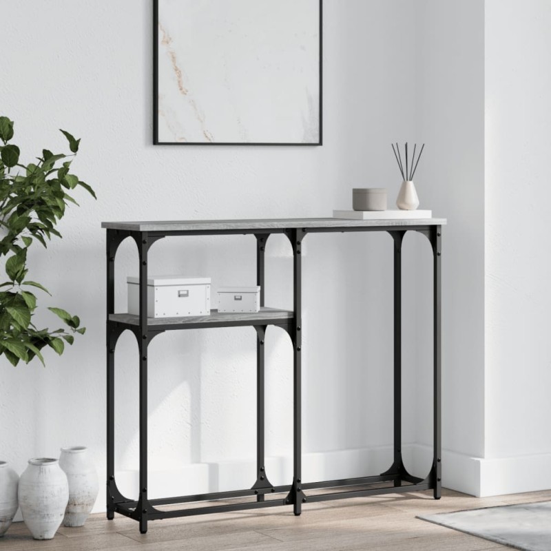 vidaXL Mesa consola madera de ingeniería gris Sonoma 90x22,5x75 cm vidaXL Mesa consola madera de ingeniería gris Sonoma 90x22,5x75 cm