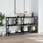 vidaXL Mesa consola madera de ingeniería negra 200x28x80,5 cm