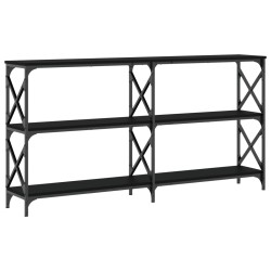 vidaXL Mesa consola madera de ingeniería negra 200x28x80,5 cm