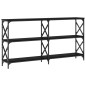 vidaXL Mesa consola madera de ingeniería negra 200x28x80,5 cm