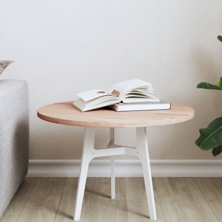 vidaXL Tablero redondo de madera maciza de haya Ø50x1,5 cm