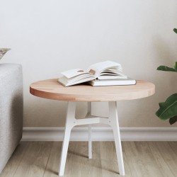vidaXL Tablero redondo de madera maciza de haya Ø50x2,5 cm