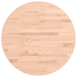 vidaXL Tablero redondo de madera maciza de haya Ø50x2,5 cm