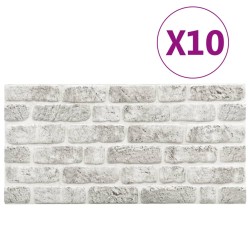 vidaXL Paneles de pared 3D 10 uds EPS diseño de ladrillo gris claro