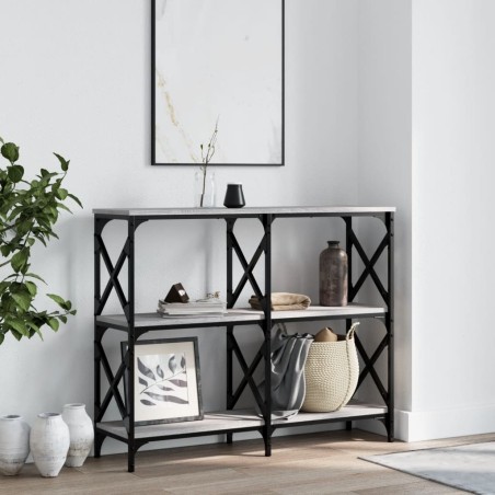 vidaXL Mesa consola madera de ingeniería gris Sonoma 100x28x80,5 cm