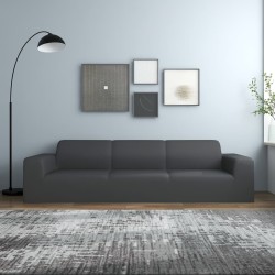 vidaXL Funda elástica de sillón de 4 plazas poliéster jersey antracita