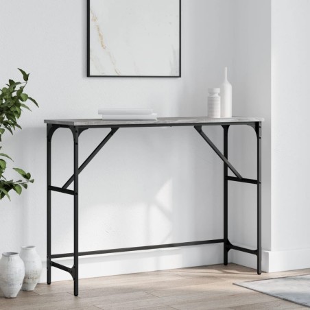 vidaXL Mesa consola madera de ingeniería gris Sonoma 100x32x75 cm