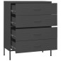 vidaXL Armario de cajones de acero gris antracita 80x35x101,5 cm