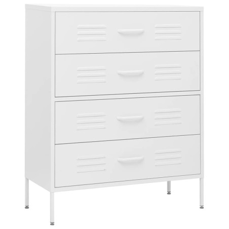 vidaXL Armario de cajones de acero blanco 80x35x101,5 cm