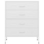 vidaXL Armario de cajones de acero blanco 80x35x101,5 cm