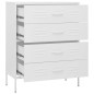 vidaXL Armario de cajones de acero blanco 80x35x101,5 cm