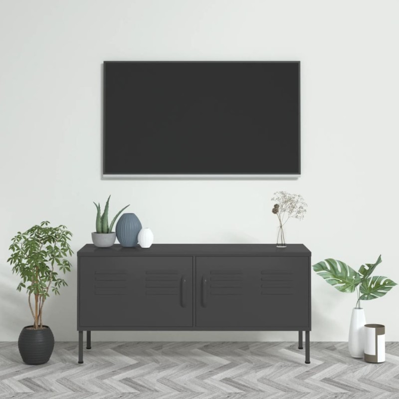 vidaXL Mueble para TV de acero gris antracita 105x35x50 cm vidaXL Mueble para TV de acero gris antracita 105x35x50 cm