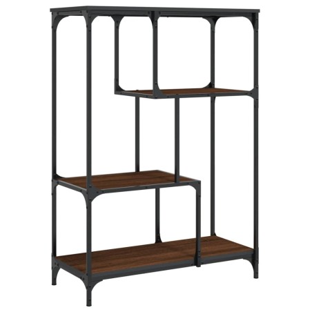 vidaXL Estantería madera de ingeniería acero roble marrón 81x36x115 cm