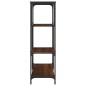 vidaXL Estantería madera de ingeniería acero roble marrón 81x36x115 cm vidaXL Estantería madera de ingeniería acero roble marrón 81x36x115 cm