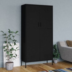 vidaXL Armario de acero negro 90x50x180 cm