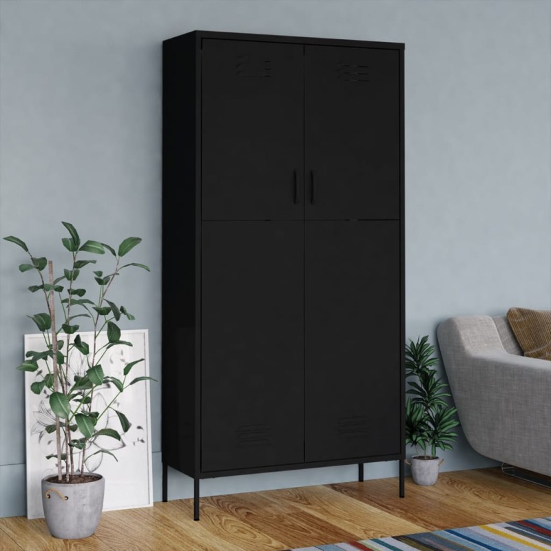 vidaXL Armario de acero negro 90x50x180 cm vidaXL Armario de acero negro 90x50x180 cm