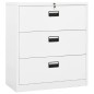 vidaXL Armario archivador de acero blanco 90x46x103 cm