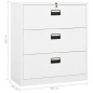 vidaXL Armario archivador de acero blanco 90x46x103 cm