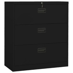vidaXL Armario archivador de acero negro 90x46x103 cm