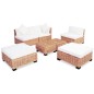vidaXL Juego de sofás de 18 piezas ratán natural vidaXL Juego de sofás de 18 piezas ratán natural