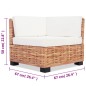 vidaXL Juego de sofás de 18 piezas ratán natural vidaXL Juego de sofás de 18 piezas ratán natural