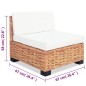 vidaXL Juego de sofás de 18 piezas ratán natural vidaXL Juego de sofás de 18 piezas ratán natural
