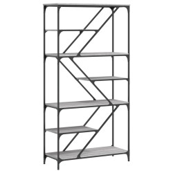 vidaXL Estantería madera de ingeniería y acero Sonoma gris 91x36x176cm