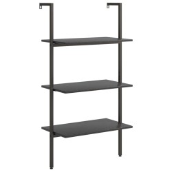 vidaXL Estantería inclinada de 3 niveles negro 64x35x120,5 cm