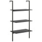 vidaXL Estantería inclinada de 3 niveles negro 64x35x120,5 cm vidaXL Estantería inclinada de 3 niveles negro 64x35x120,5 cm