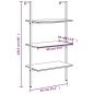 vidaXL Estantería inclinada de 3 niveles negro 64x35x120,5 cm vidaXL Estantería inclinada de 3 niveles negro 64x35x120,5 cm