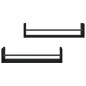 vidaXL Estantes de pared con barras 2 unidades negro 60x16x14 cm vidaXL Estantes de pared con barras 2 unidades negro 60x16x14 cm