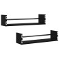 vidaXL Estantes de pared con barras 2 unidades negro 60x16x14 cm vidaXL Estantes de pared con barras 2 unidades negro 60x16x14 cm
