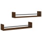 vidaXL Estantes de pared con barras 2 uds marrón roble 80x16x14 cm vidaXL Estantes de pared con barras 2 uds marrón roble 80x16x14 cm