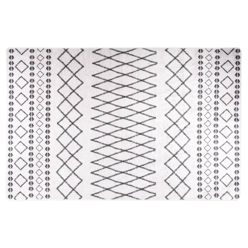 vidaXL Alfombra lavable antideslizante negro y blanco 160x230 cm vidaXL Alfombra lavable antideslizante negro y blanco 160x230 cm