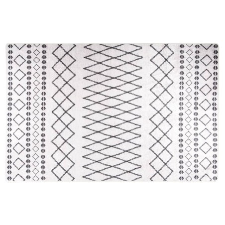 vidaXL Alfombra lavable antideslizante negro y blanco 160x230 cm