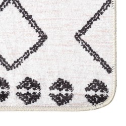 vidaXL Alfombra lavable antideslizante negro y blanco 160x230 cm