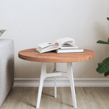 vidaXL Tablero redondo de madera maciza de haya Ø50x2,5 cm