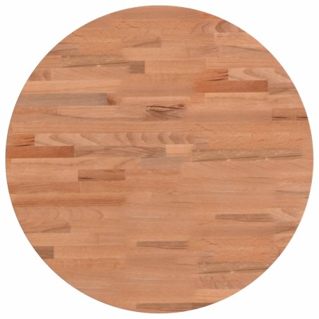 vidaXL Tablero redondo de madera maciza de haya Ø50x2,5 cm