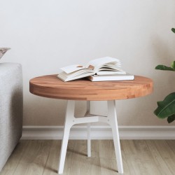 vidaXL Tablero redondo de madera maciza de haya Ø50x4 cm