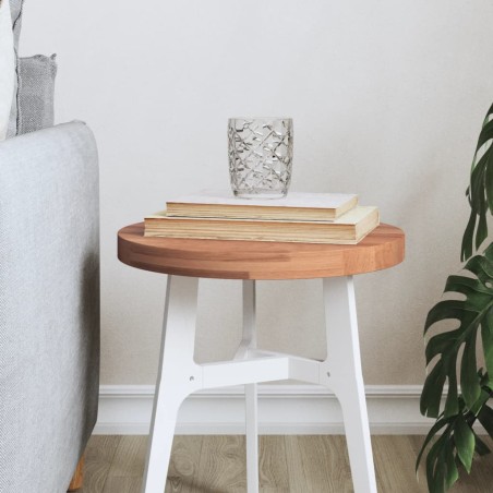 vidaXL Tablero redondo de madera maciza de haya Ø30x2,5 cm