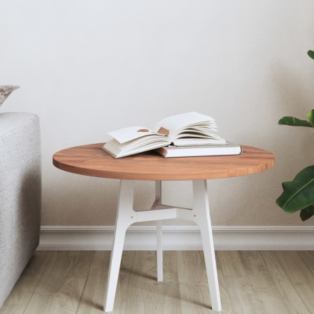 vidaXL Tablero redondo de madera maciza de haya Ø50x1,5 cm