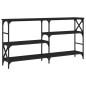 vidaXL Mesa consola madera de ingeniería negra 150x29x76,5 cm vidaXL Mesa consola madera de ingeniería negra 150x29x76,5 cm