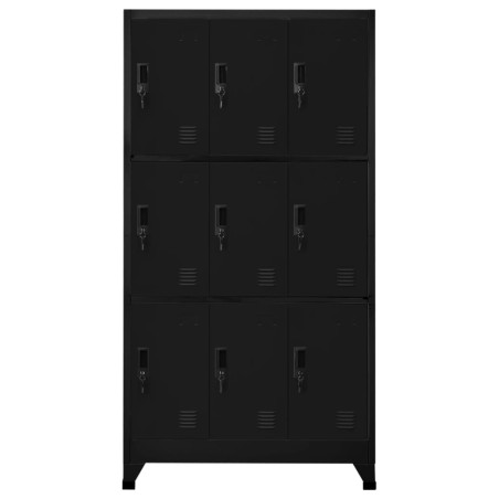 vidaXL Taquilla de acero negro 90x45x180 cm