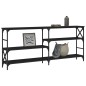 vidaXL Mesa consola madera de ingeniería negra 180x29x76,5 cm
