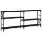 vidaXL Mesa consola madera de ingeniería negra 180x29x76,5 cm