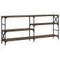 vidaXL Mesa consola madera de ingeniería roble ahumado 180x29x76,5 cm vidaXL Mesa consola madera de ingeniería roble ahumado 180x29x76,5 cm
