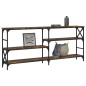 vidaXL Mesa consola madera de ingeniería roble ahumado 180x29x76,5 cm vidaXL Mesa consola madera de ingeniería roble ahumado 180x29x76,5 cm